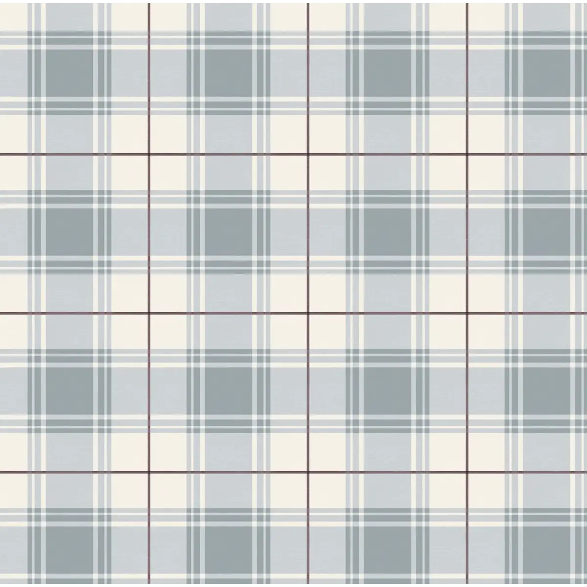 Baker Wallpaper - Simple Plaid - by Hailey Kiefer Designs - Sample 1 foot by 1 foot / Light Blue and Maroon - Loomwell