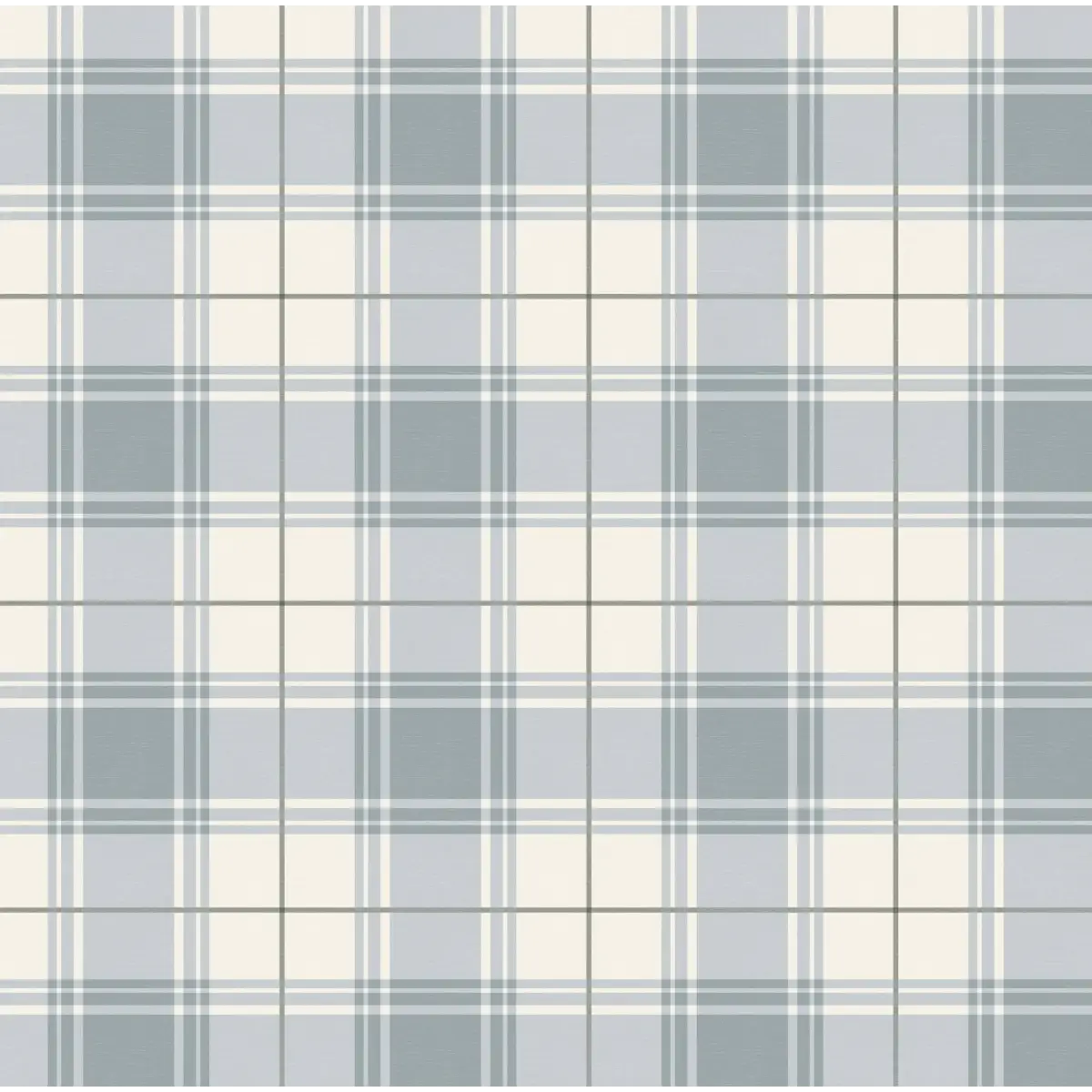 Baker Wallpaper - Simple Plaid - by Hailey Kiefer Designs - Sample 1 foot by 1 foot / Light Blue and Green - Loomwell