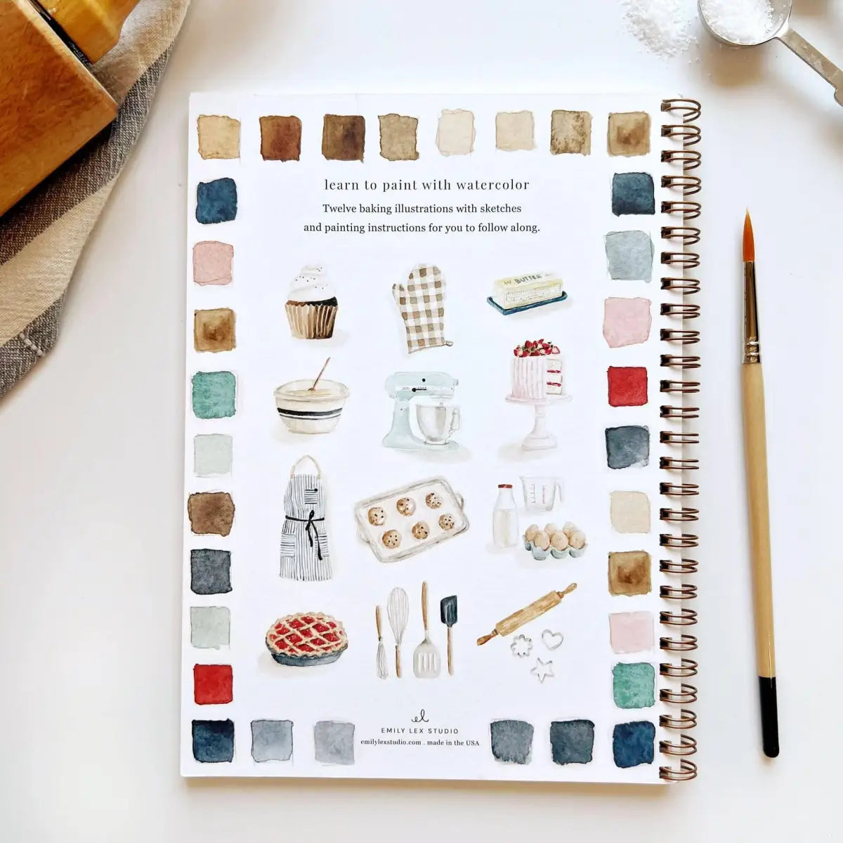 Watercolor Workbook - Baking - Emily Lex - emily lex studio
