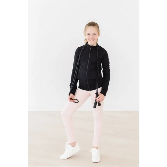 Balanced Black Full-Zip Ruffle Active Jacket - Mila & Rose ®