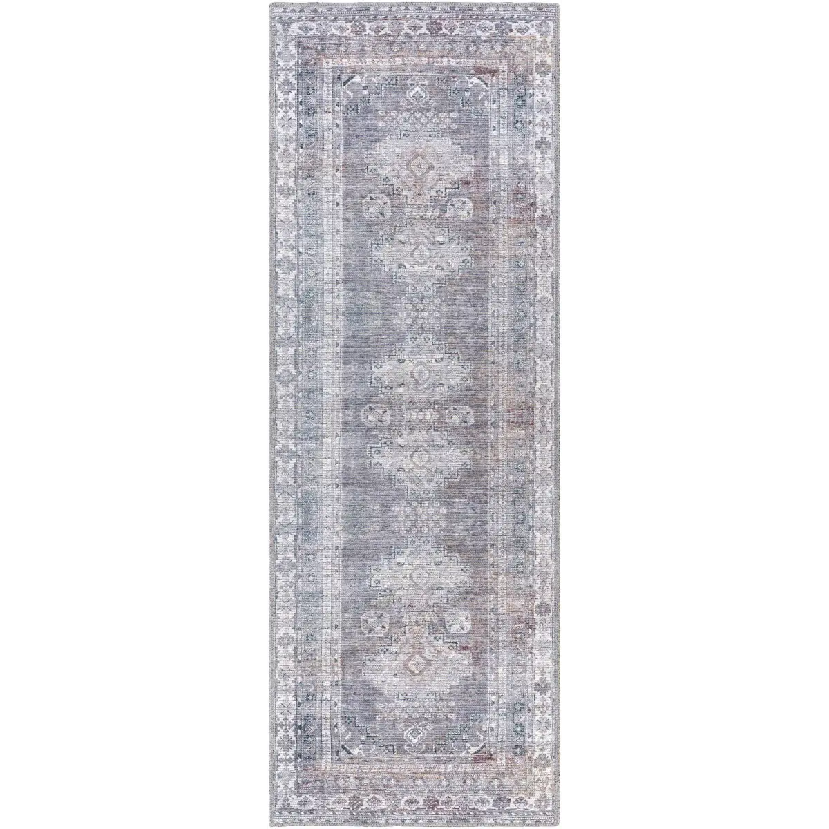 Baltinglass Gray Washable Area Rug - * 2’7’’ x 7’3’’ Runner - Boutique Rugs