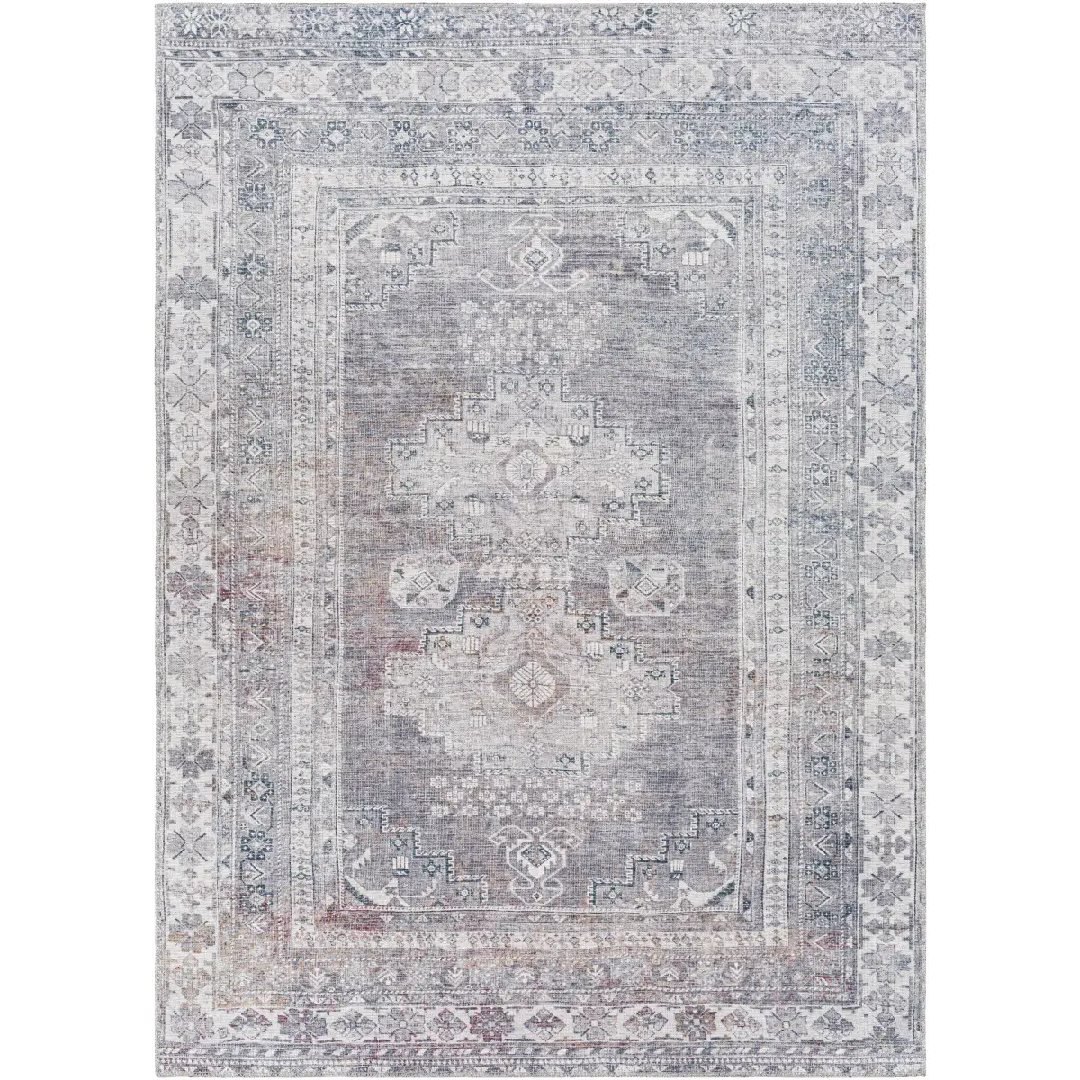 Baltinglass Gray Washable Area Rug - 5’3’’ x 7’3’’ Rectangle - Boutique Rugs