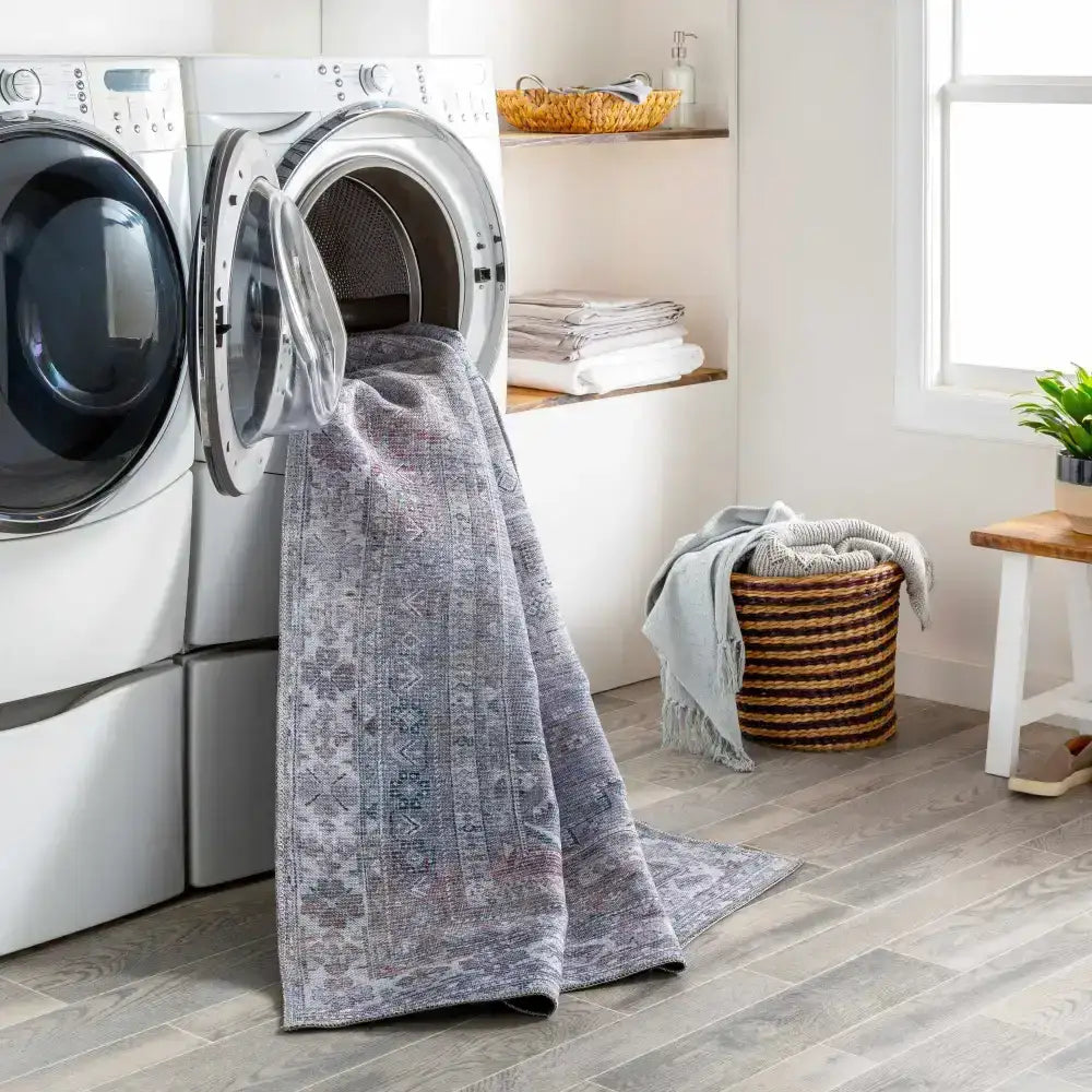 Baltinglass Gray Washable Area Rug - Boutique Rugs