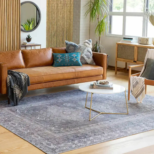 Baltinglass Gray Washable Area Rug - Boutique Rugs