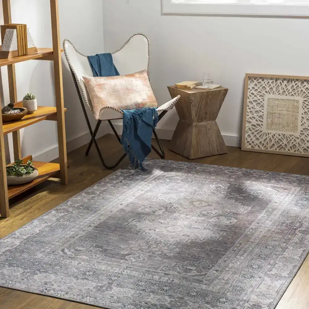 Baltinglass Gray Washable Area Rug - Boutique Rugs