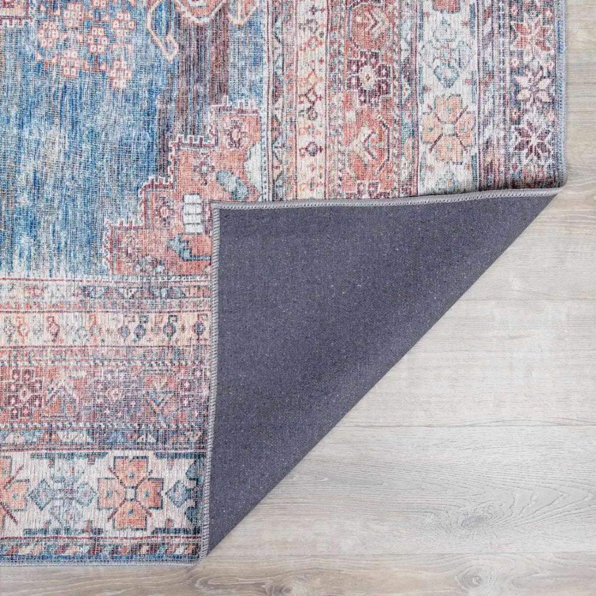 Baltinglass Rust & Blue Washable Rug - Boutique Rugs