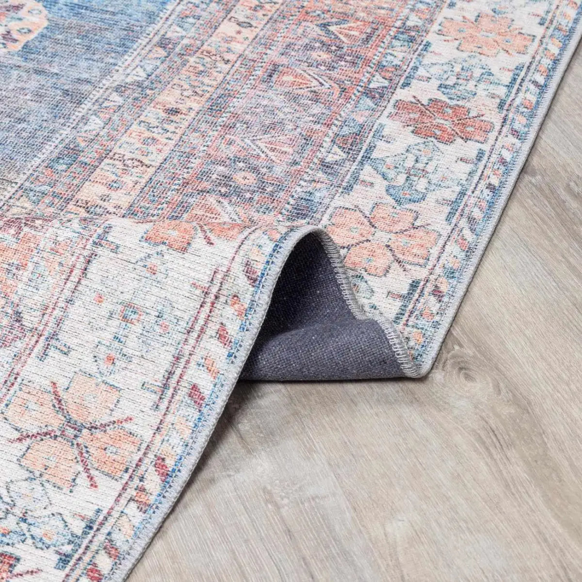 Baltinglass Rust & Blue Washable Rug - Boutique Rugs