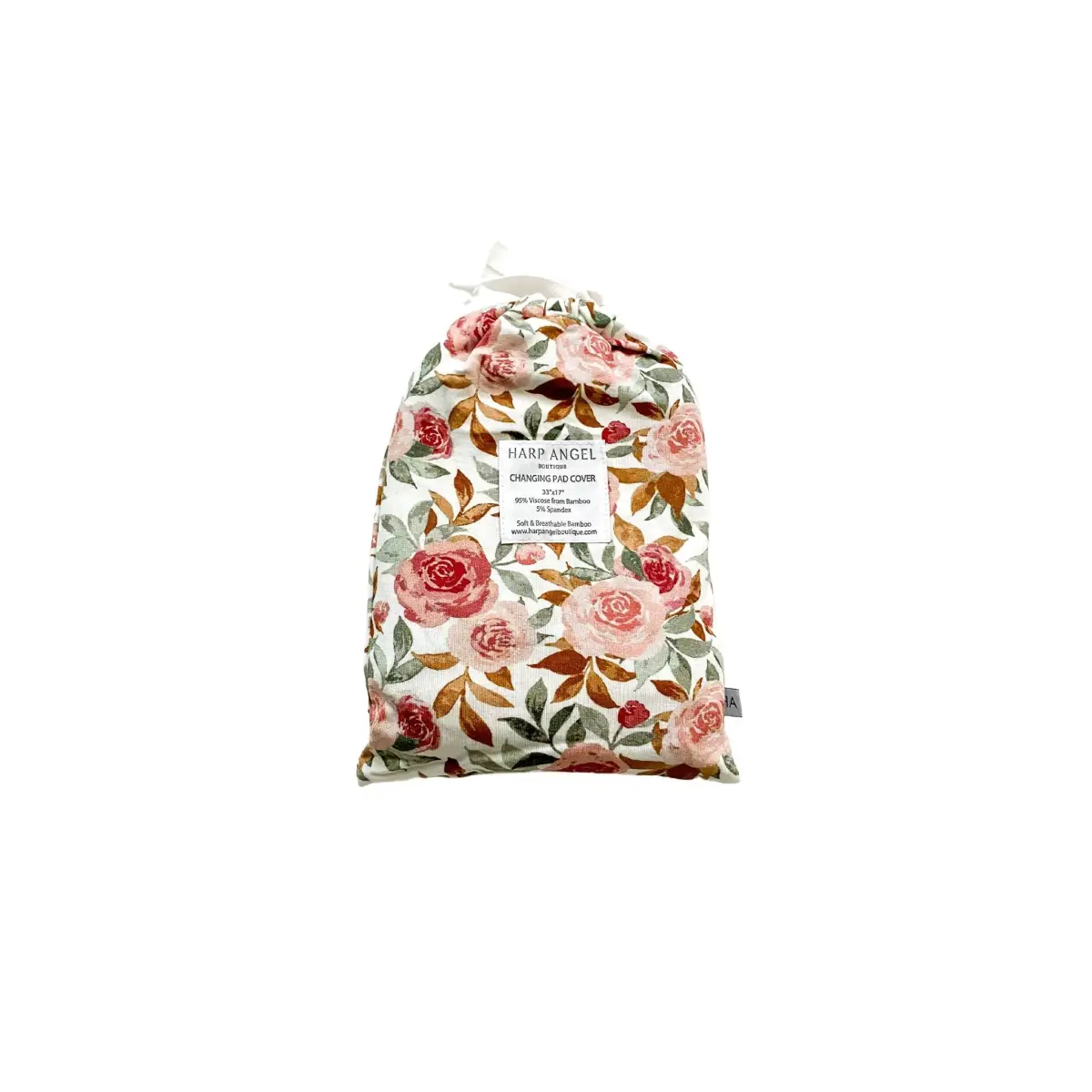 Bamboo Changing Pad Cover - Dusty Pink Floral - Harp Angel Boutique