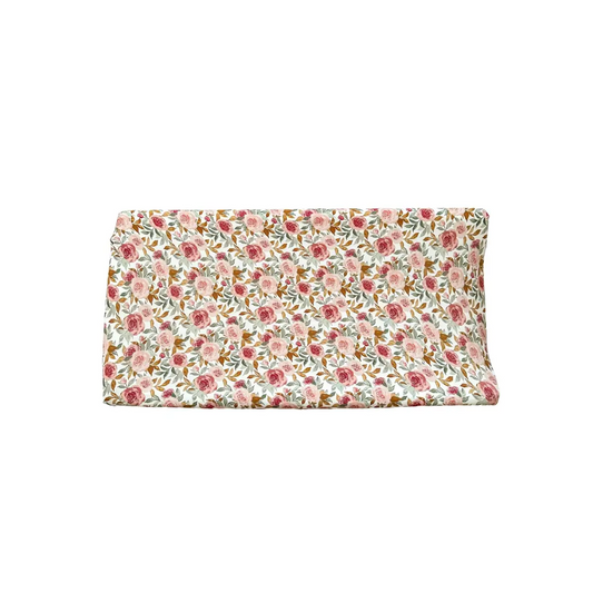 Bamboo Changing Pad Cover - Dusty Pink Floral - Harp Angel Boutique
