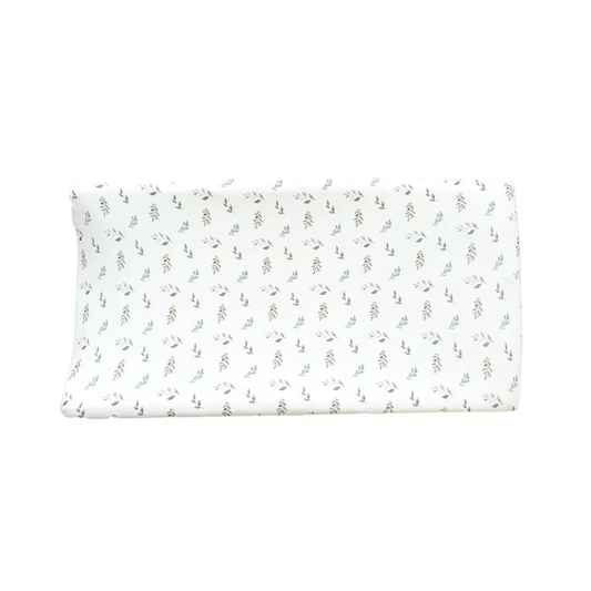 Bamboo Changing Pad Cover - Green Leaves - Harp Angel Boutique