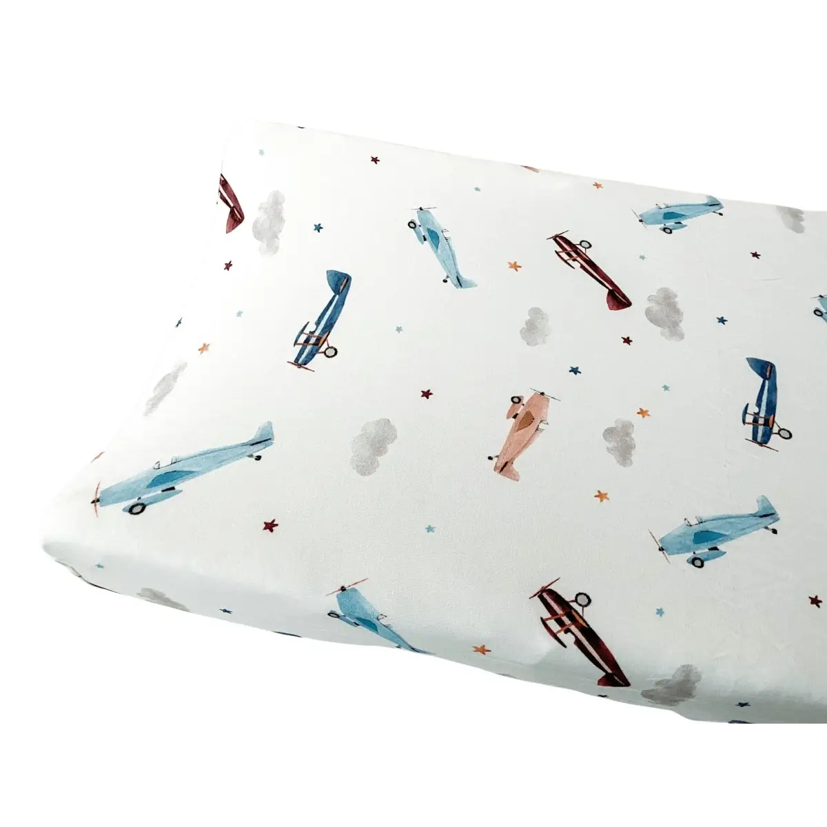 Bamboo Changing Pad Cover - Vintage Airplane - Harp Angel Boutique