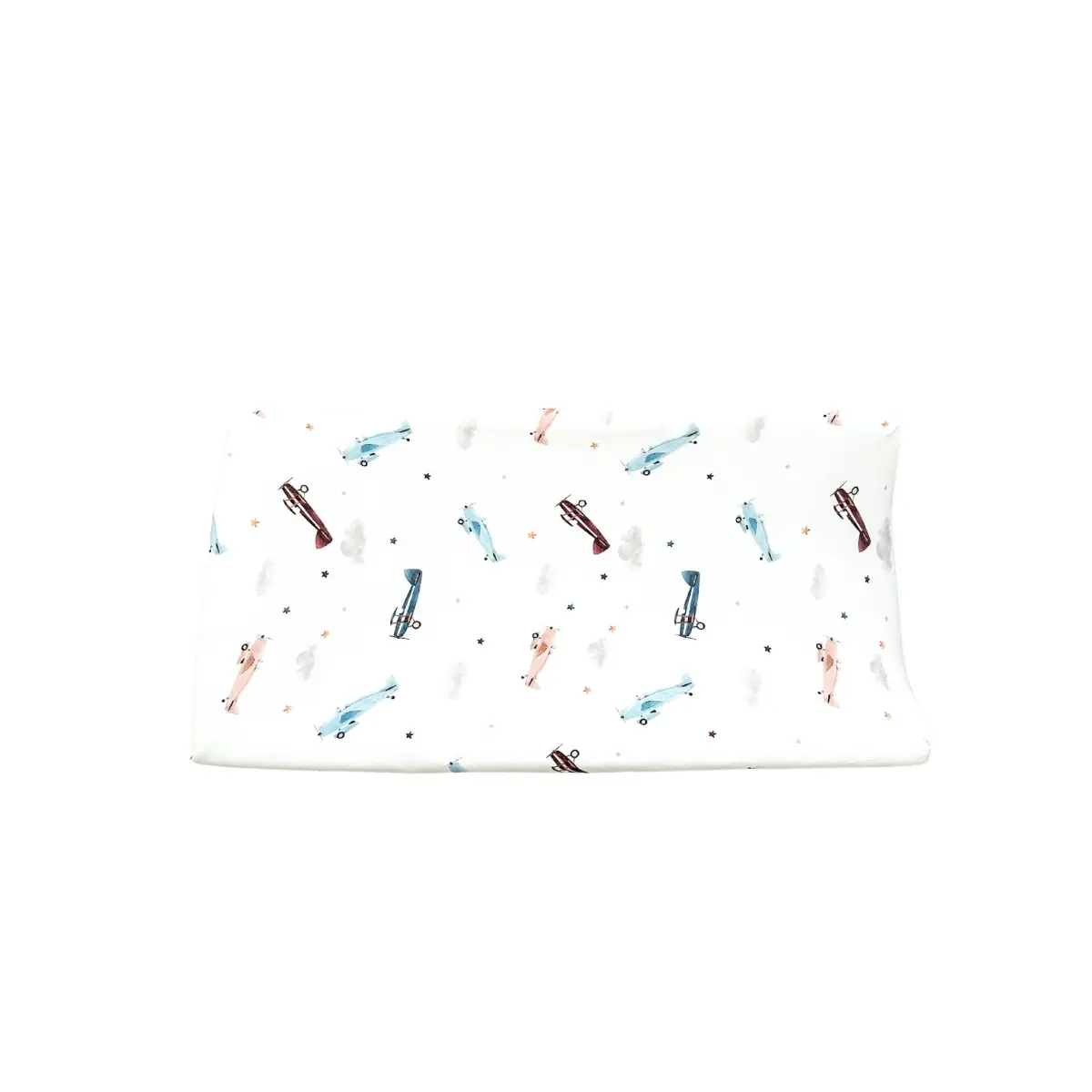 Bamboo Changing Pad Cover - Vintage Airplane - Harp Angel Boutique