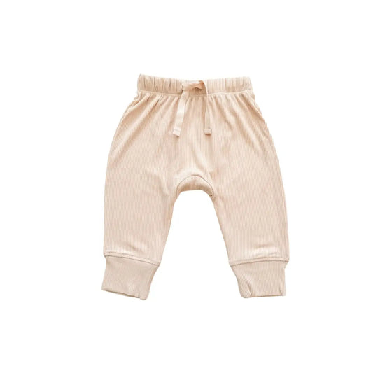 Bamboo Jogger Pants - Blush Ribbed - Harp Angel Boutique