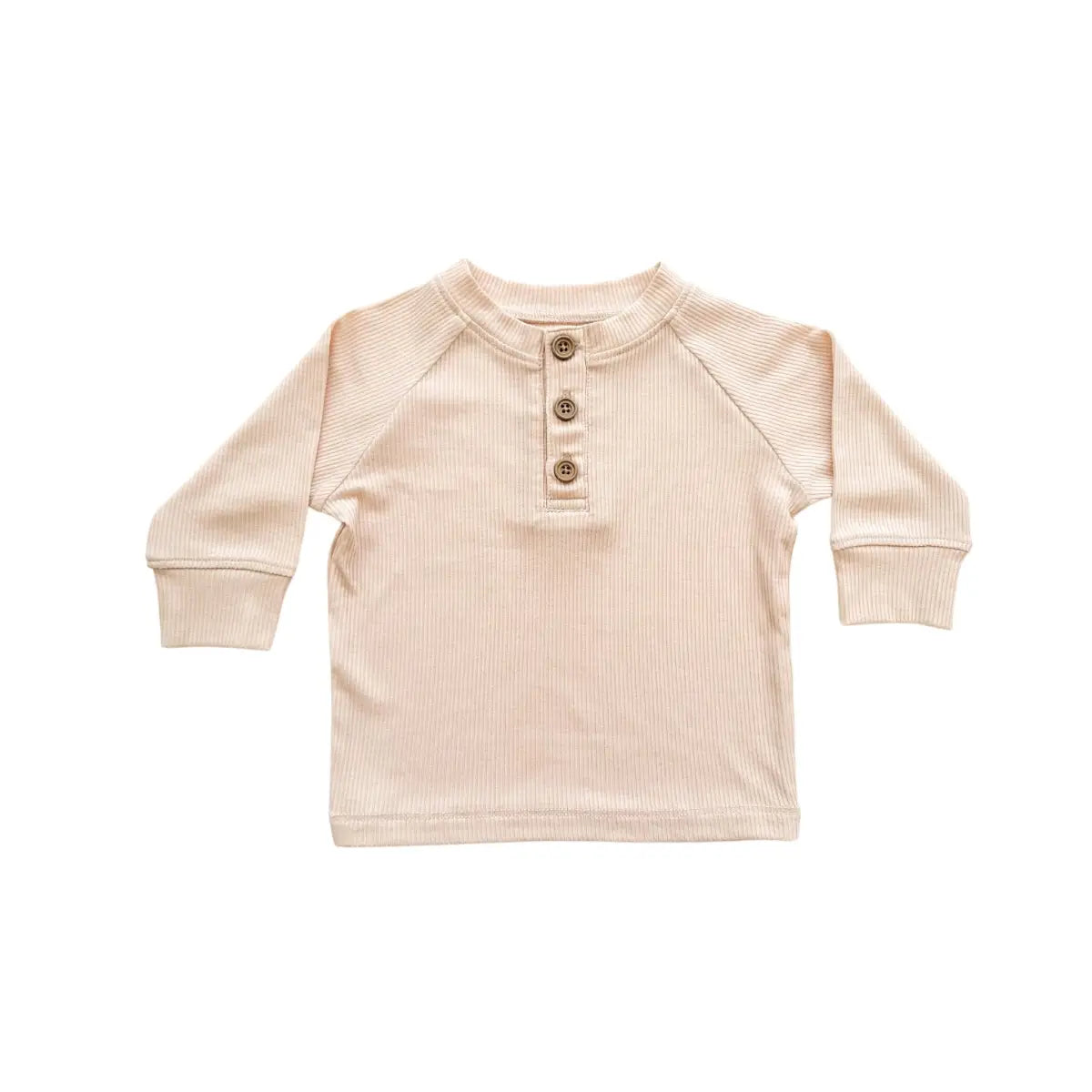 Bamboo Long Sleeve Shirt - Blush Ribbed - Harp Angel Boutique