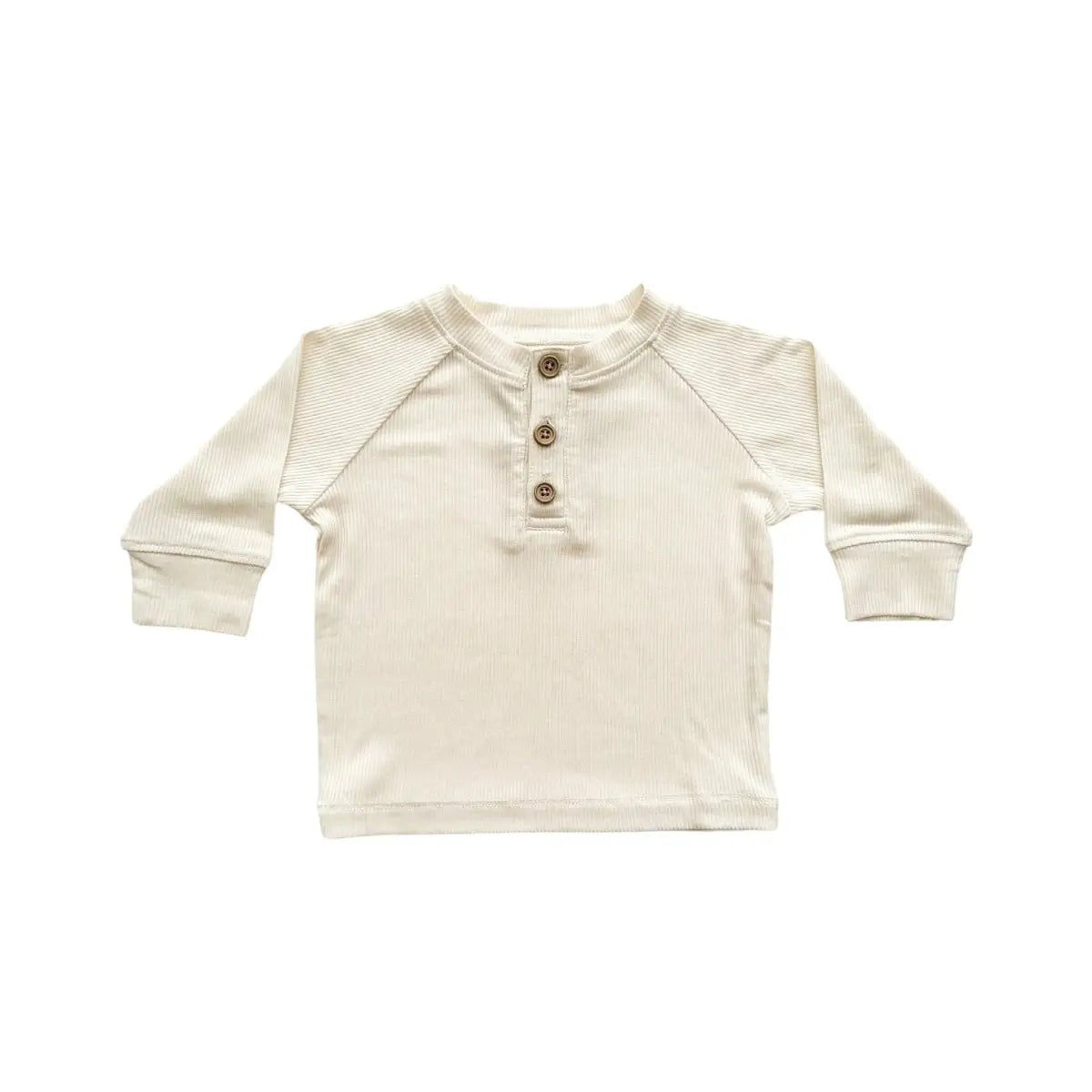 Bamboo Long Sleeve Shirt - Cream Ribbed - Harp Angel Boutique