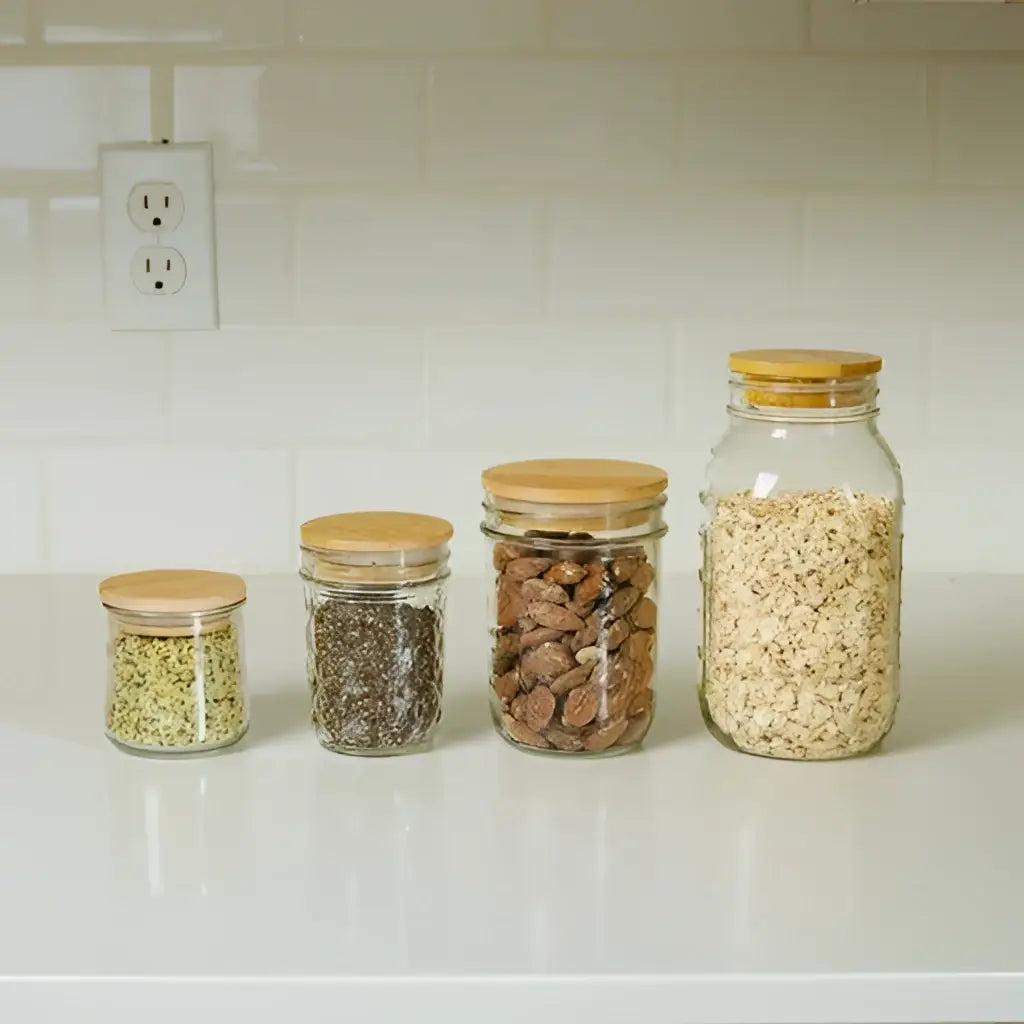 Bamboo Mason Jar Lid - Wide Mouth - Bamboo Switch