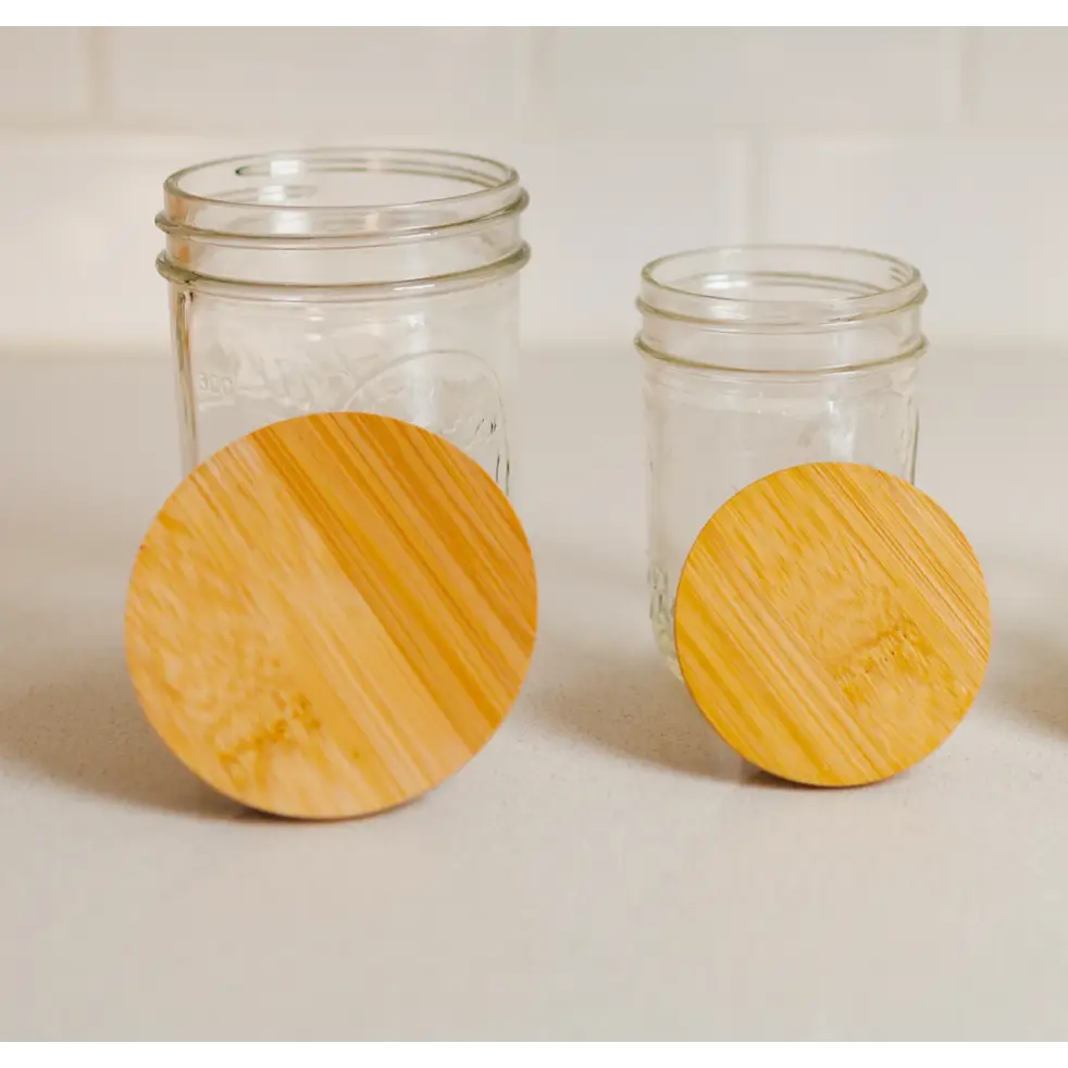 Bamboo Mason Jar Lid - Wide Mouth - Bamboo Switch