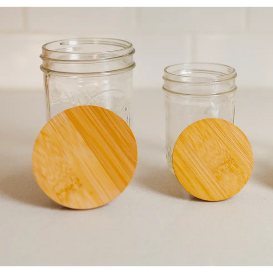 Bamboo Mason Jar Lid - Wide Mouth - Bamboo Switch