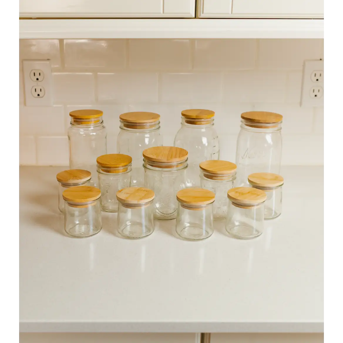 Bamboo Mason Jar Lid - Wide Mouth - Bamboo Switch