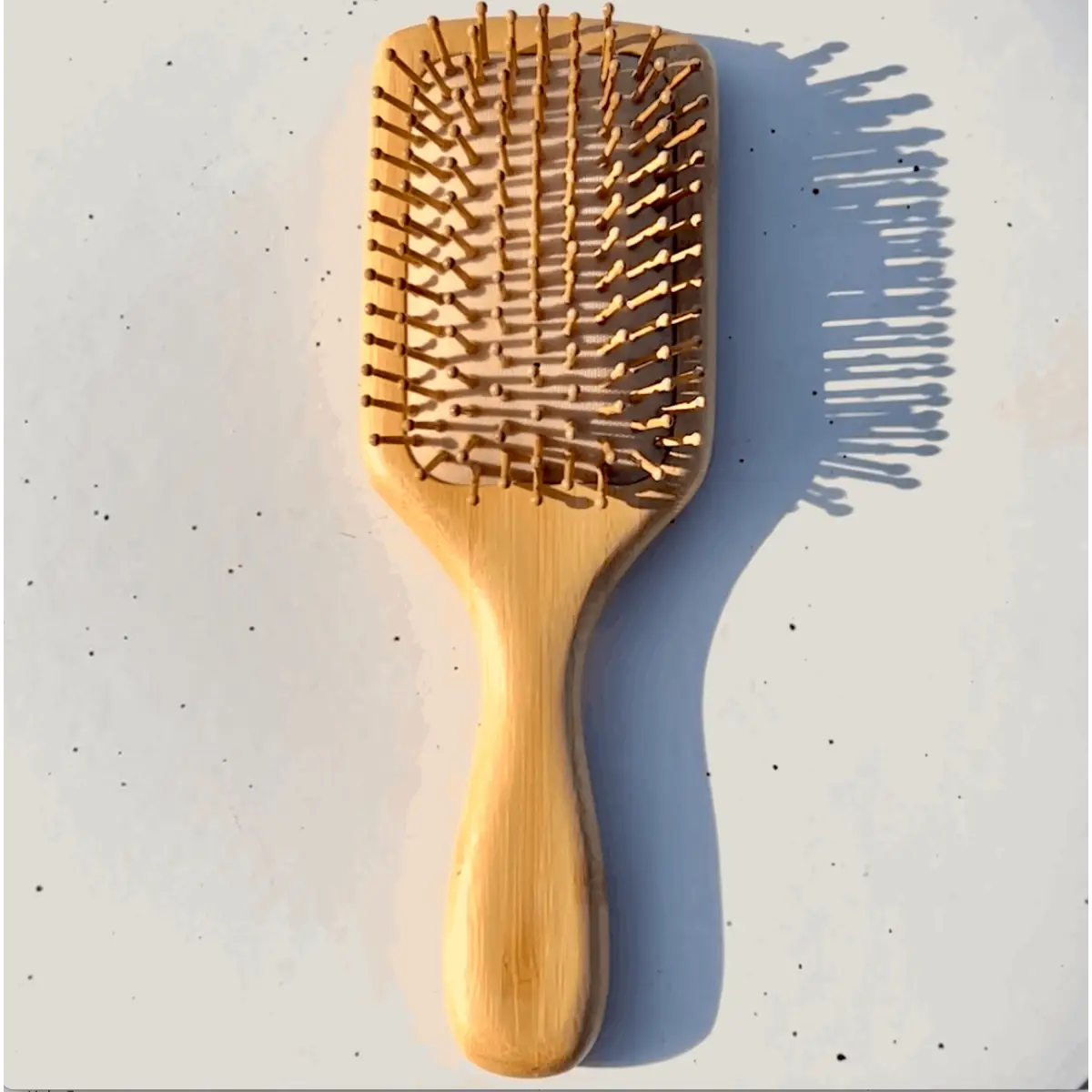 Bamboo Paddle Spa Hairbrush - Spa Rectangular Paddle - Bamboo Switch