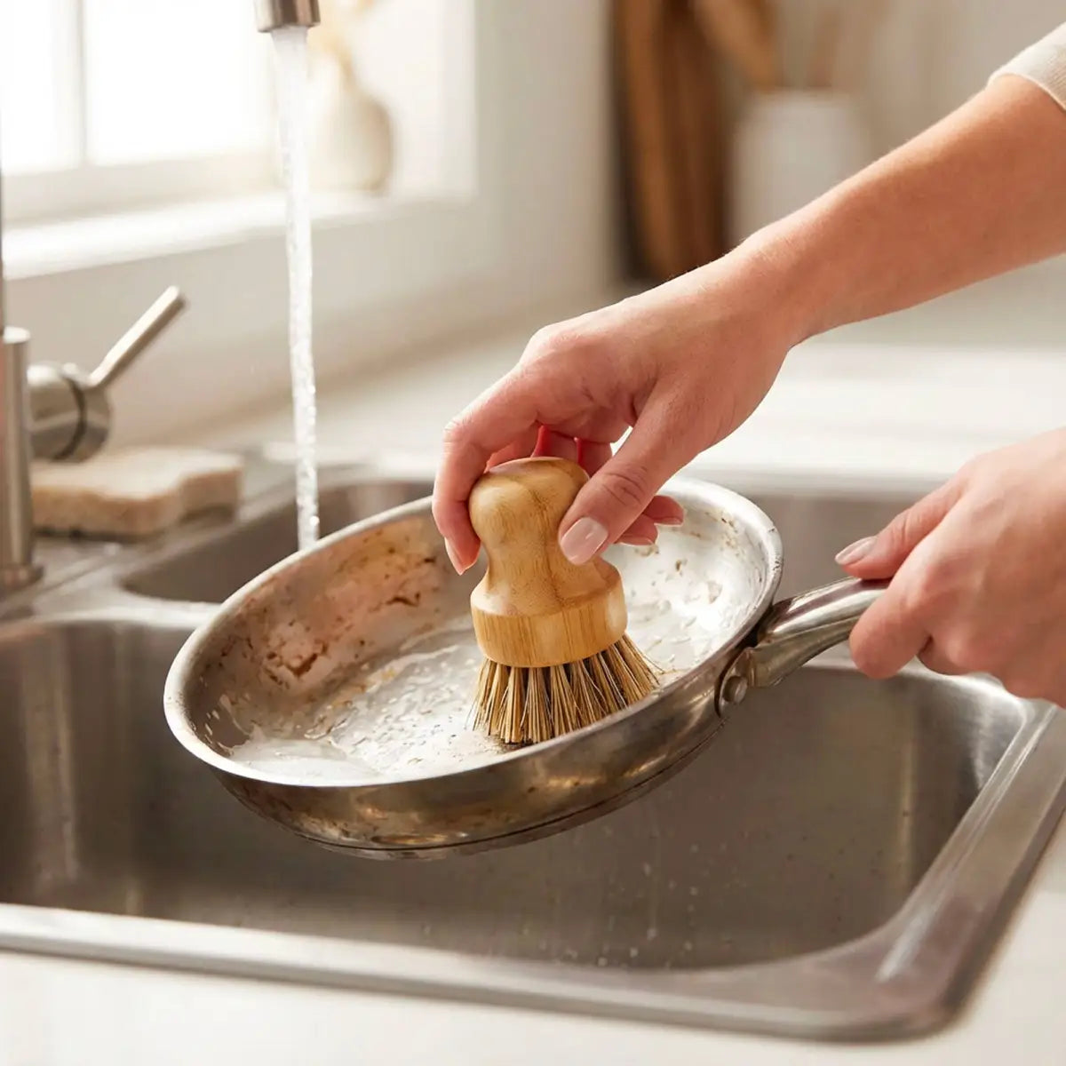 Pot Scrubber Brush - Eco Friendly Bamboo - Bamboo Switch