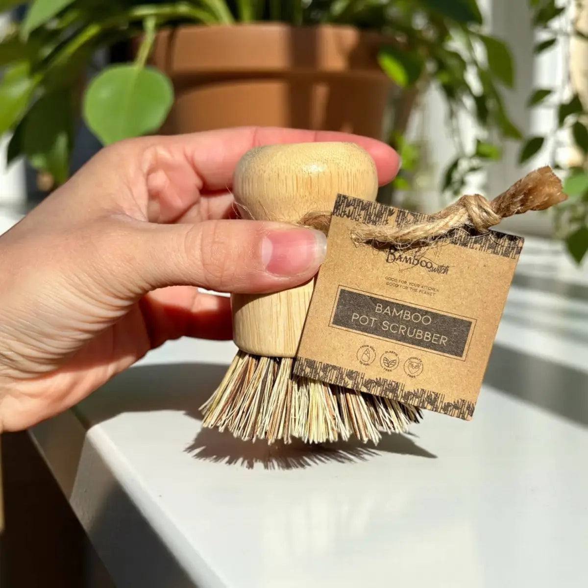 Pot Scrubber Brush - Eco Friendly Bamboo - Bamboo Switch