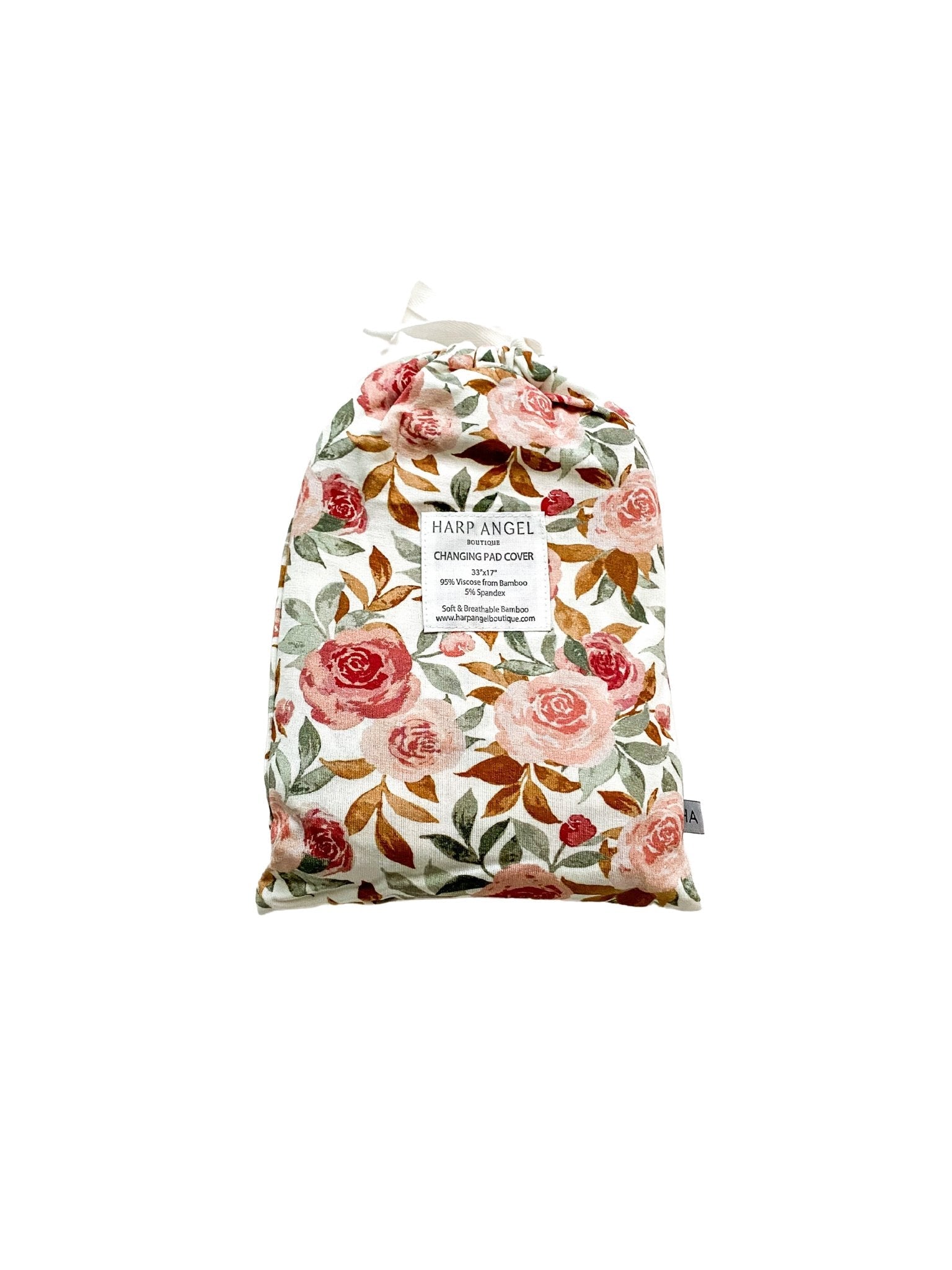 Bamboo Changing Pad Cover - Dusty Pink Floral - Harp Angel Boutique