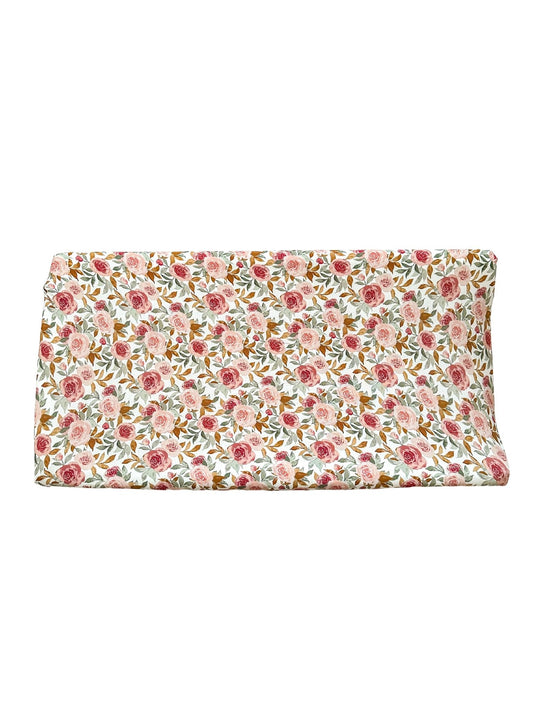 Bamboo Changing Pad Cover - Dusty Pink Floral - Harp Angel Boutique