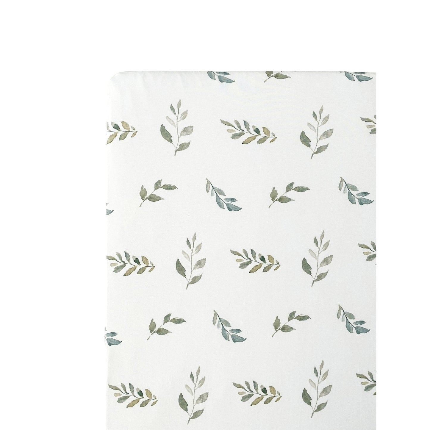 Bamboo Fitted Crib Sheet - Green Leaves - Harp Angel Boutique