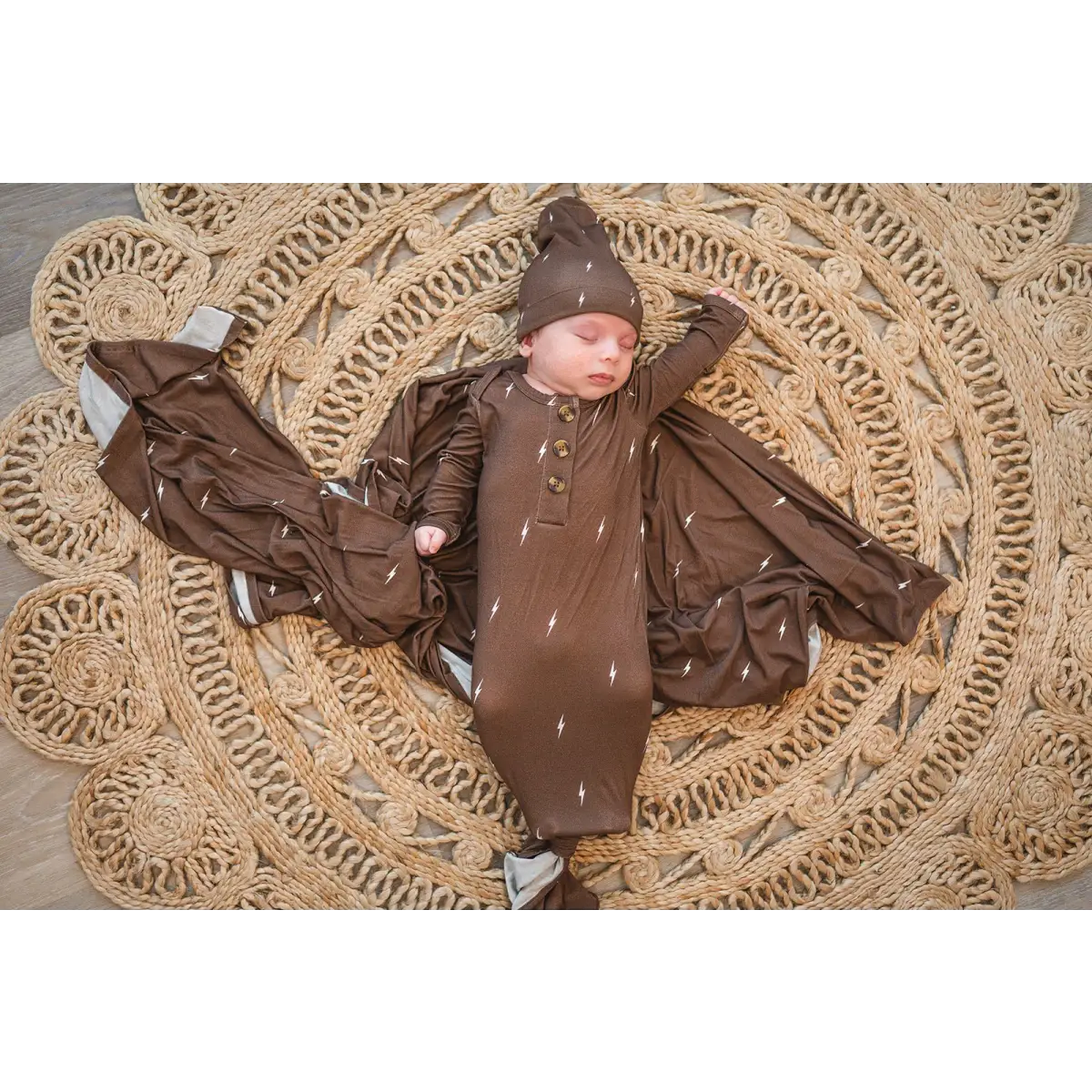 Bamboo Stretch Swaddle - Brown Lightning - Harp Angel Boutique