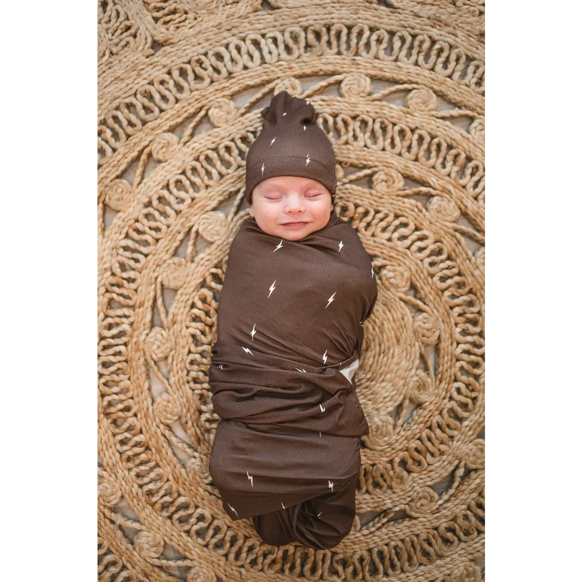 Bamboo Stretch Swaddle - Brown Lightning - Harp Angel Boutique