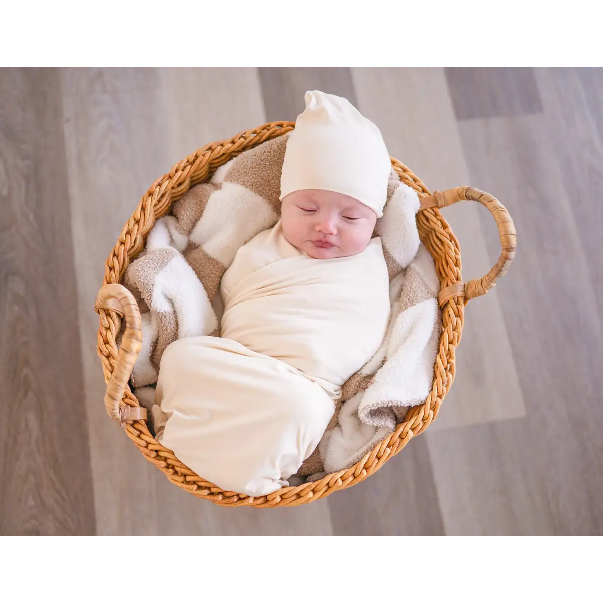 Bamboo Stretch Swaddle - Cream - Harp Angel Boutique