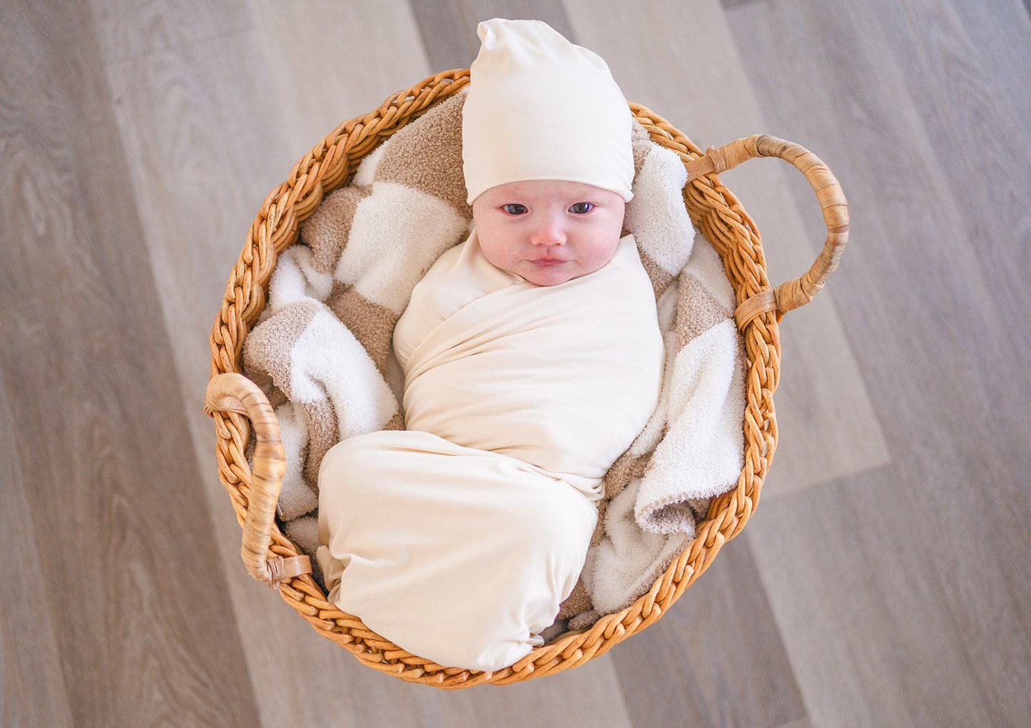 Bamboo Stretch Swaddle - Cream - Harp Angel Boutique