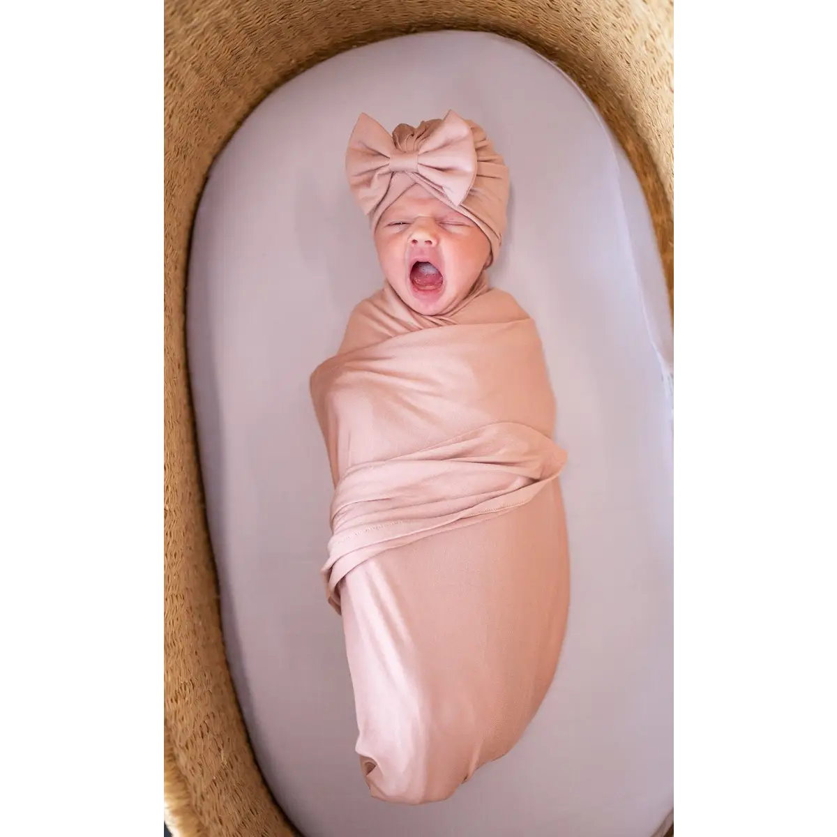 Bamboo Stretch Swaddle - Dusty Pink - Harp Angel Boutique