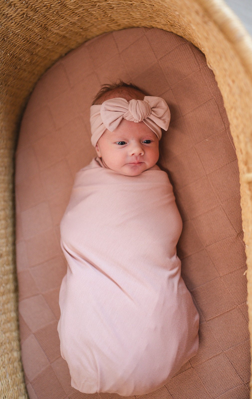 Bamboo Stretch Swaddle - Dusty Pink - Harp Angel Boutique