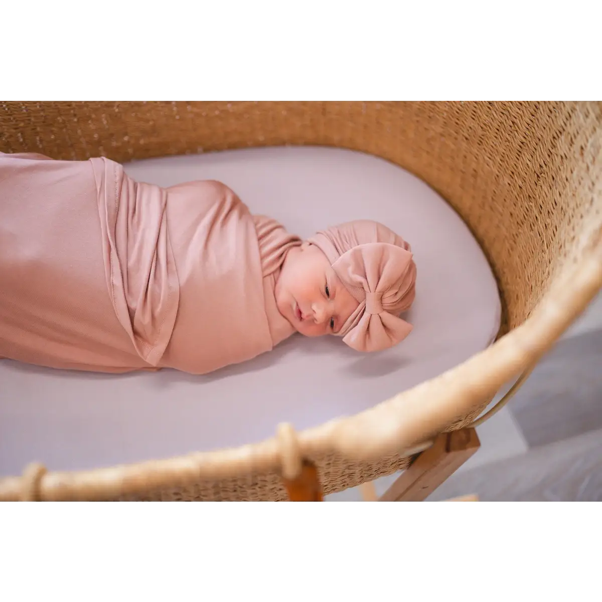 Bamboo Stretch Swaddle - Dusty Pink - Harp Angel Boutique