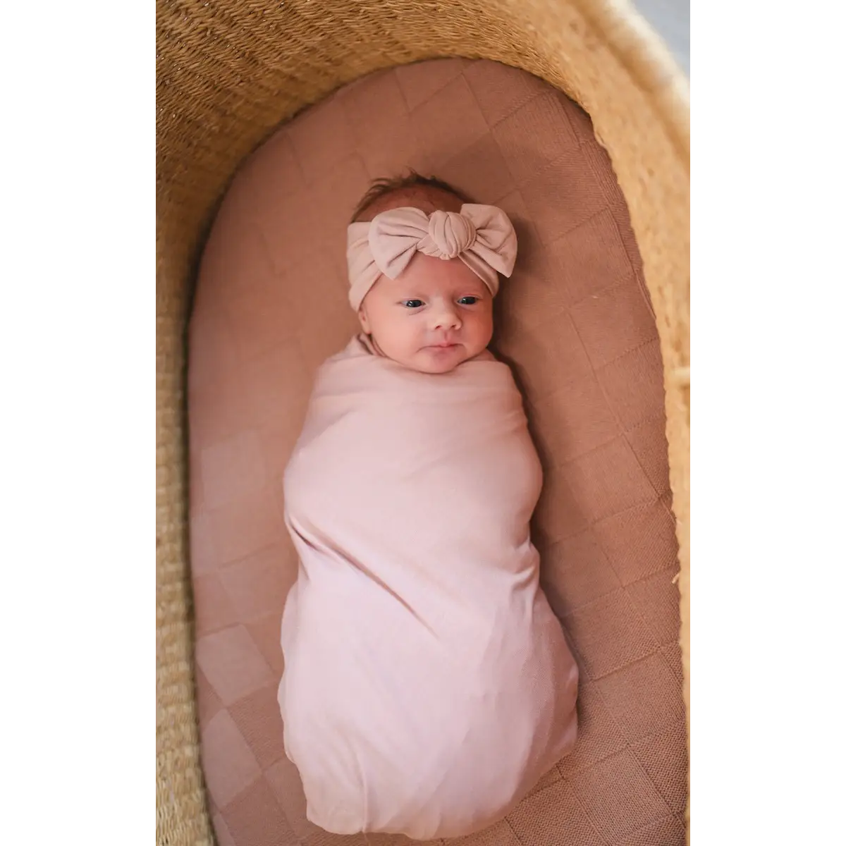 Bamboo Stretch Swaddle - Dusty Pink - Harp Angel Boutique