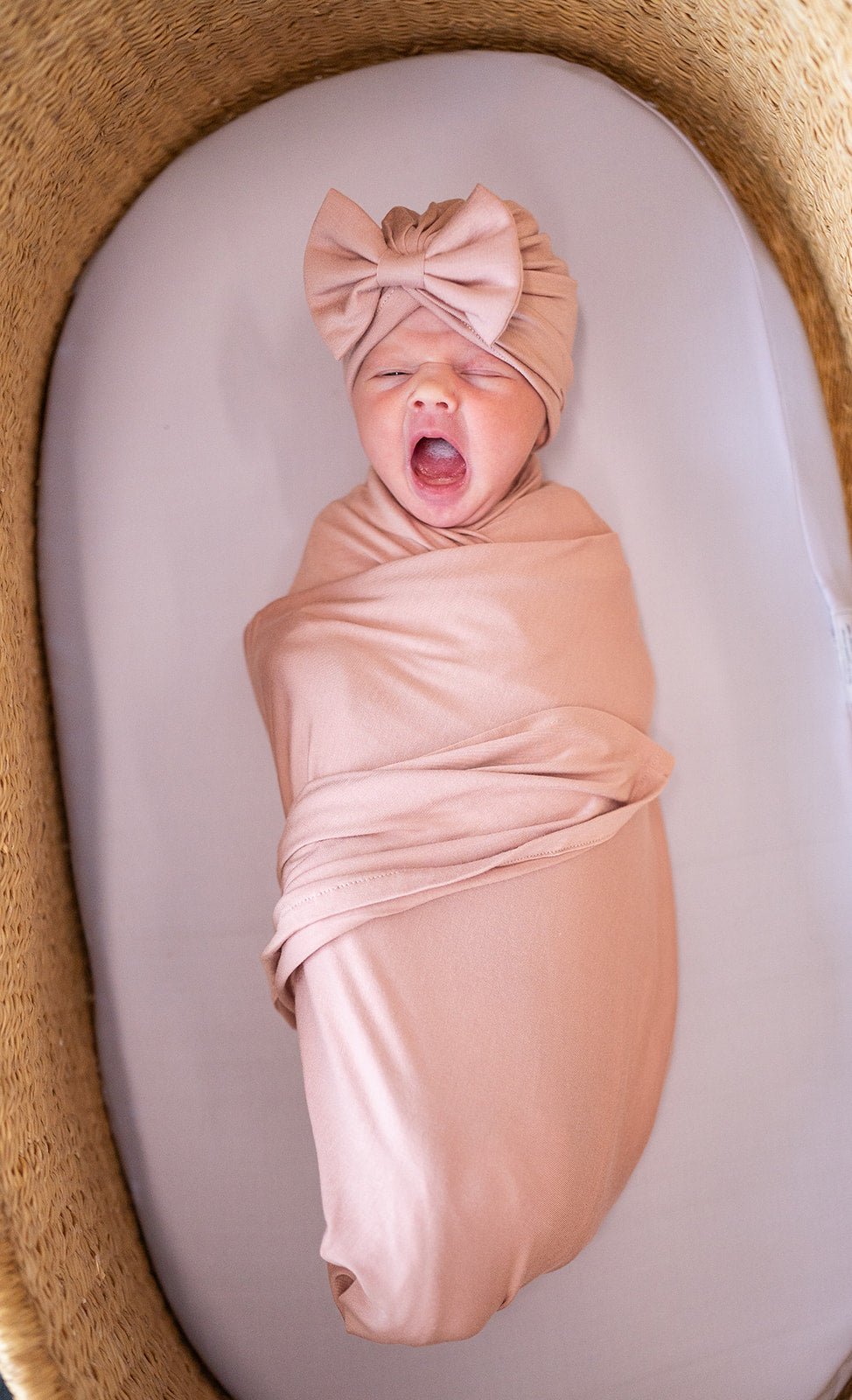Bamboo Stretch Swaddle - Dusty Pink - Harp Angel Boutique
