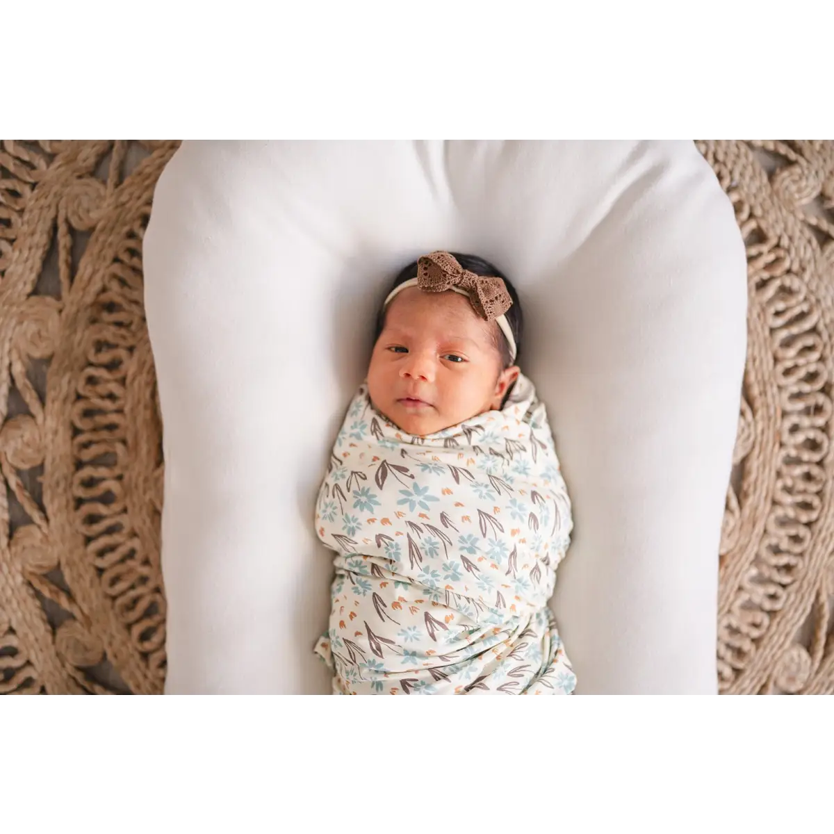 Bamboo Stretch Swaddle - La La Floral - Harp Angel Boutique