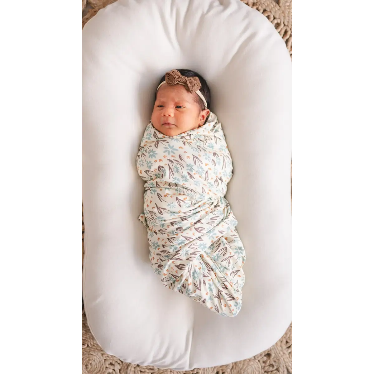 Bamboo Stretch Swaddle - La La Floral - Harp Angel Boutique