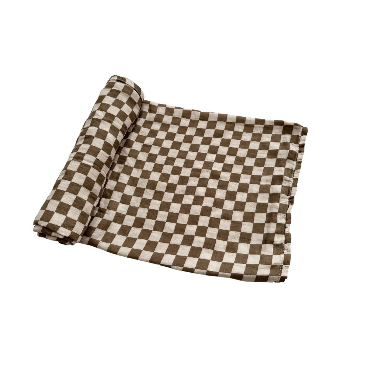Bamboo Swaddle Blanket - Toffee Checkered - Harp Angel Boutique
