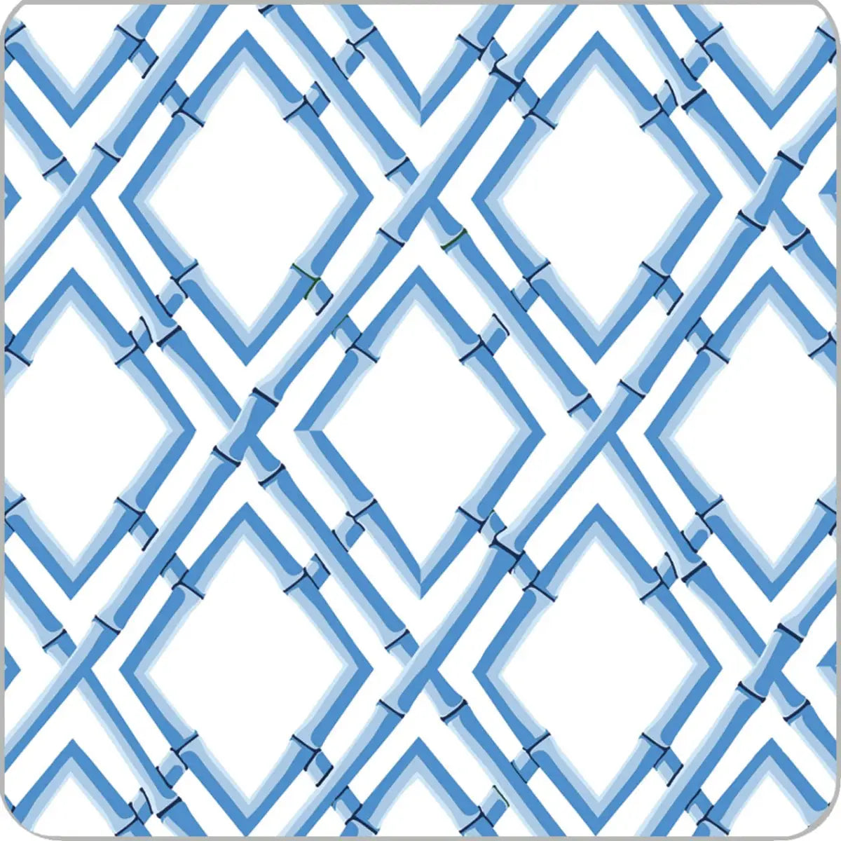 Bamboo Trellis Paper Coasters Set of 20 Blue - WH Hostess Social Stationery