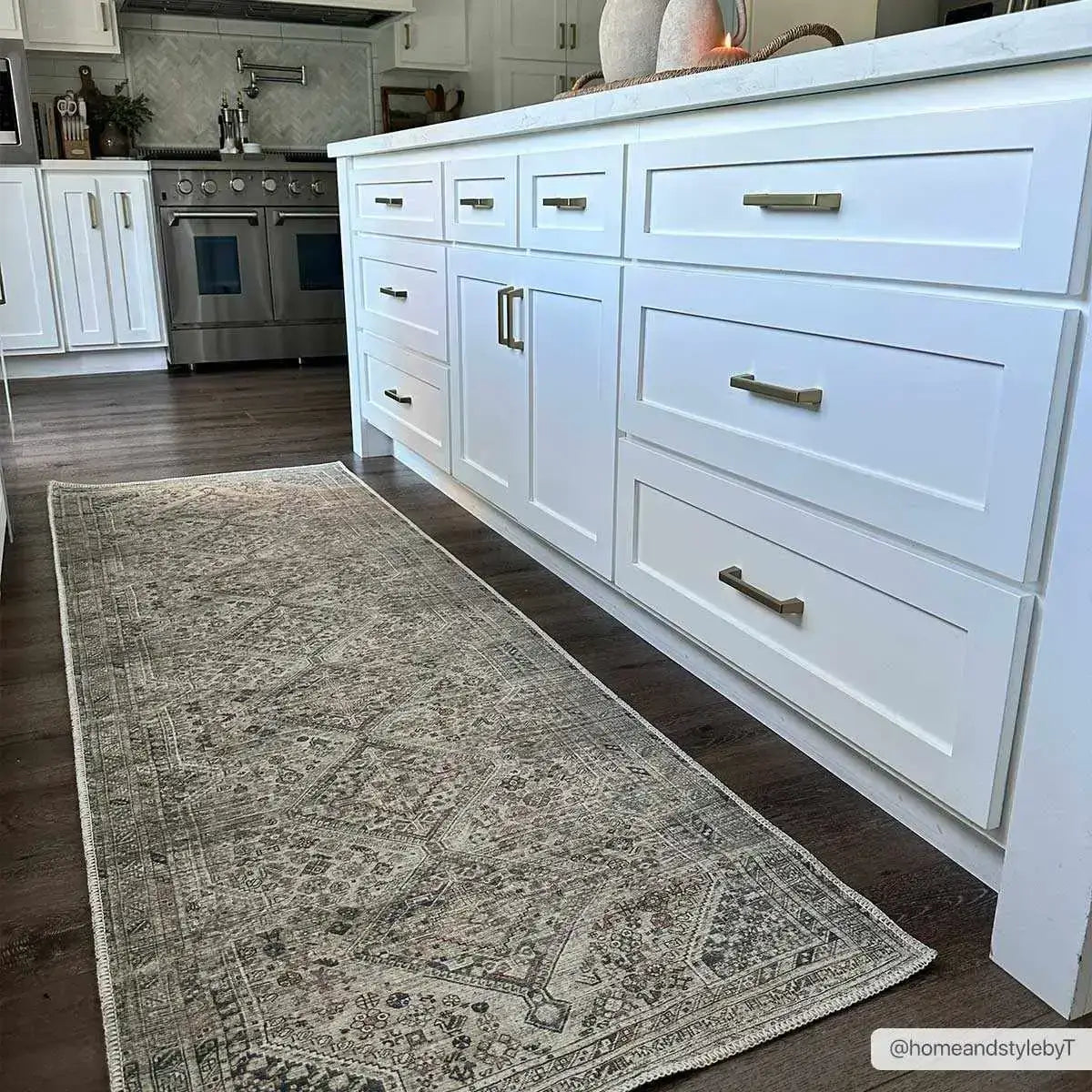 Barny Beige Washable Area Rug - 2’7’’ x 7’10’’ Runner - Boutique Rugs