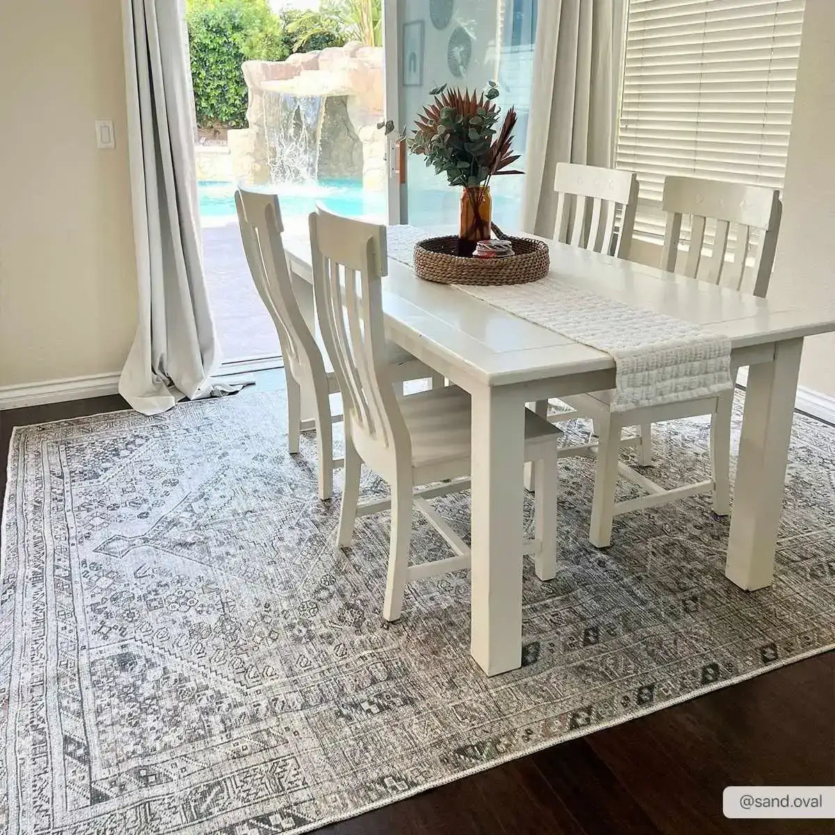 Barny Beige Washable Area Rug - 7’10’’ x 10’2’’ Rectangle - Boutique Rugs