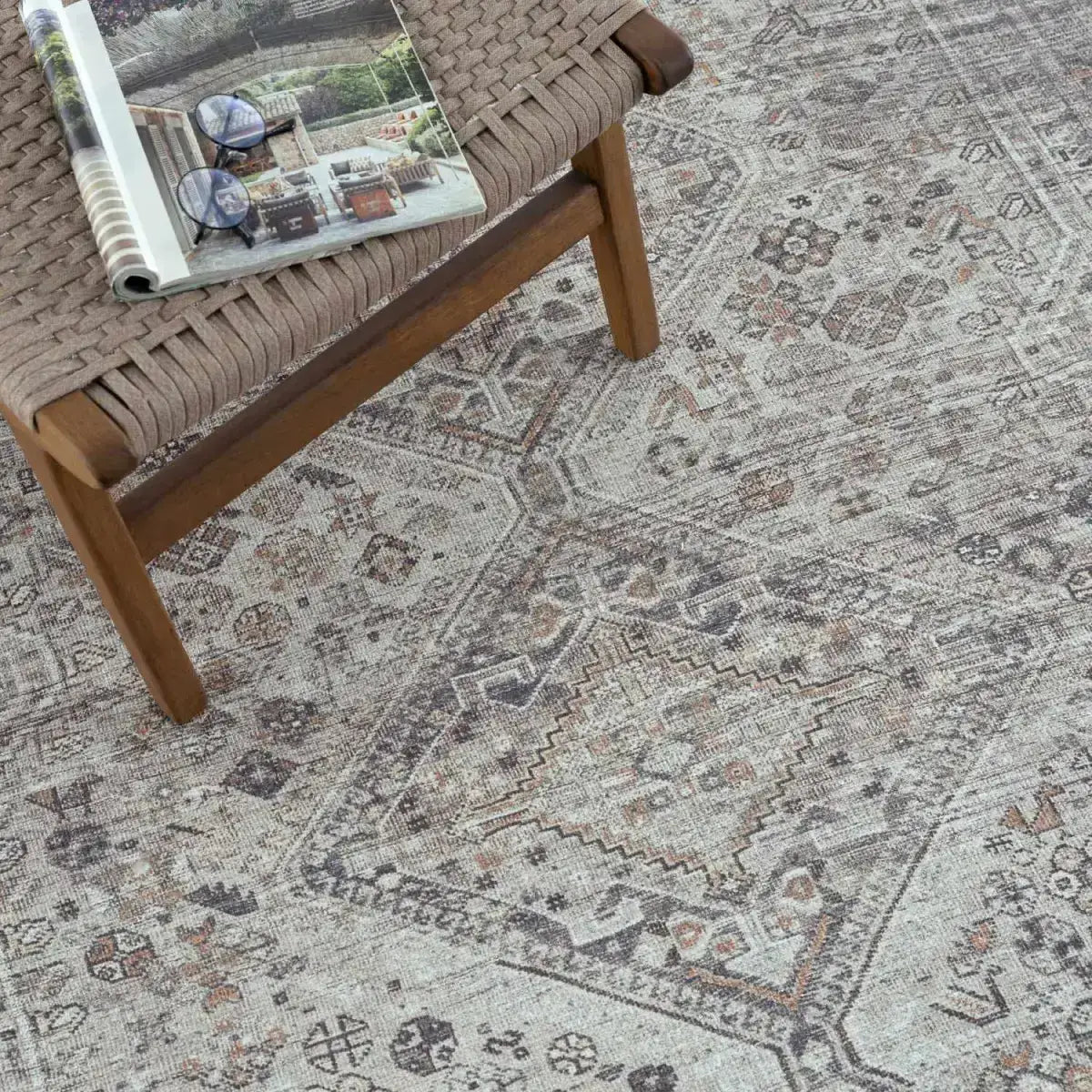 Barny Beige Washable Area Rug - Boutique Rugs