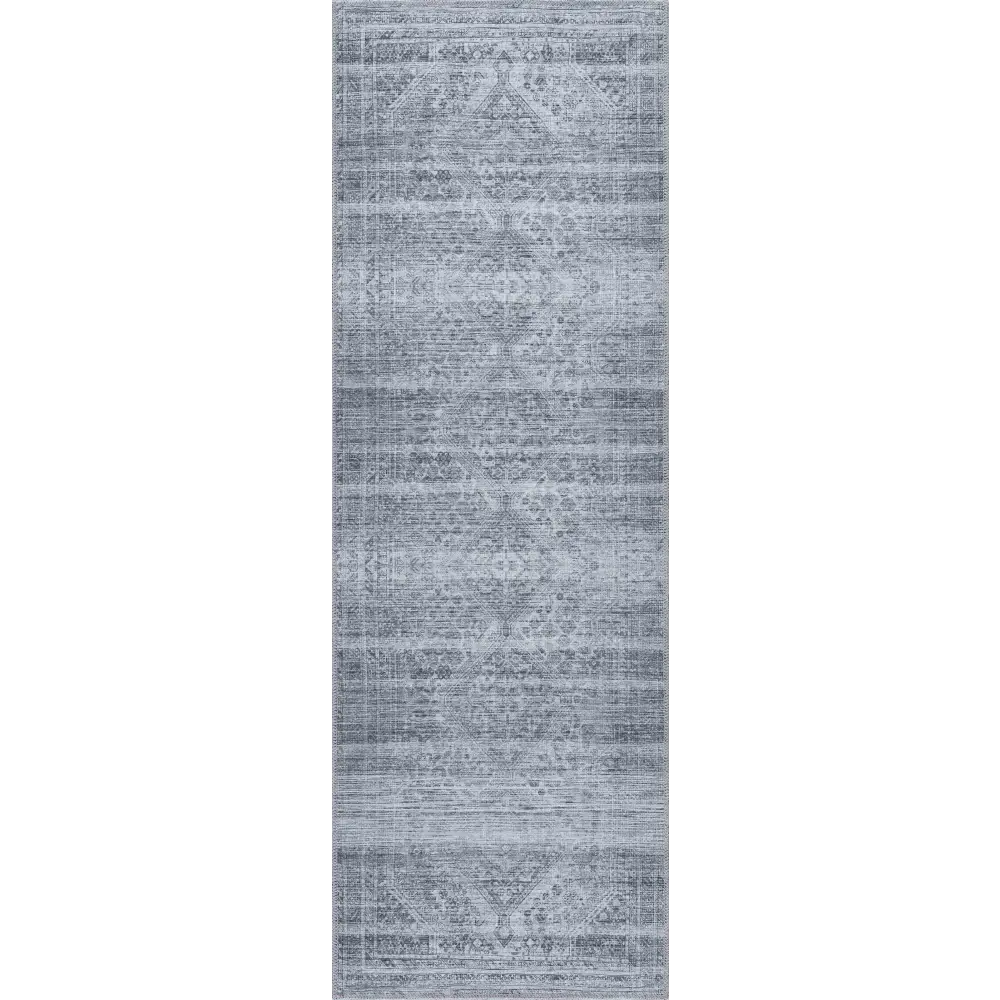 Barny Cream & Gray Washable Rug - 2’7’’ x 7’10’’ Runner - Boutique Rugs
