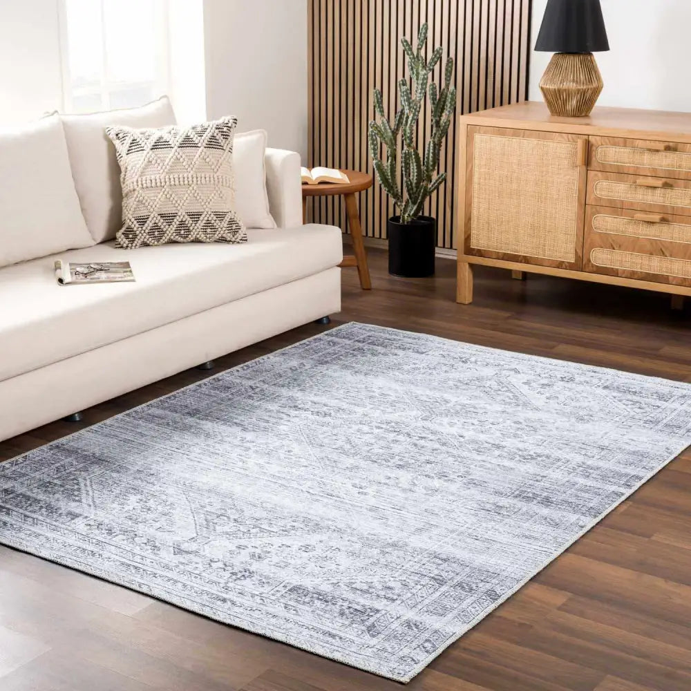 Barny Cream & Gray Washable Rug - Boutique Rugs