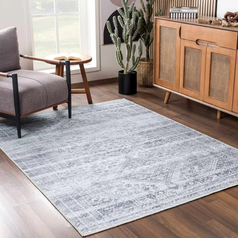 Barny Cream & Gray Washable Rug - Boutique Rugs