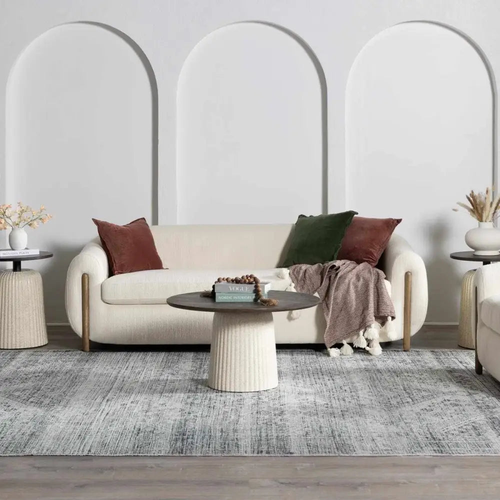 Barny Cream & Gray Washable Rug - Boutique Rugs