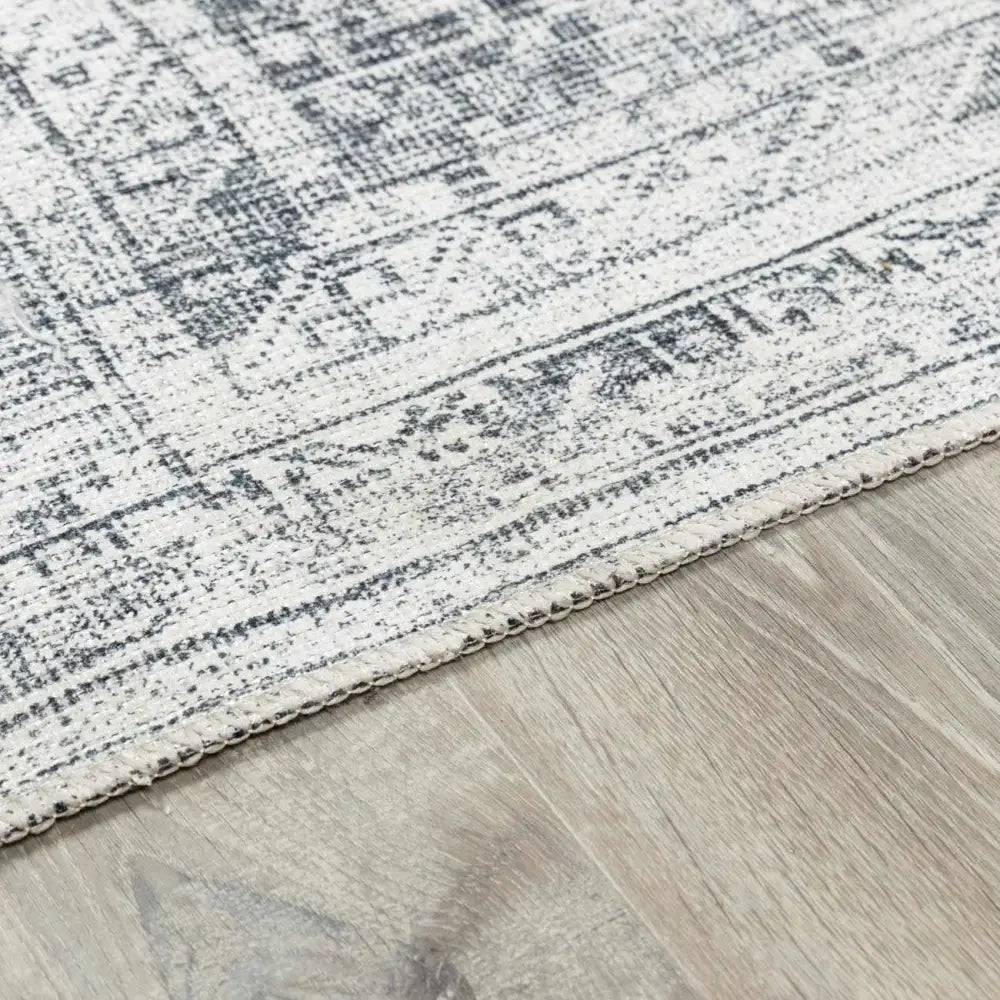 Barny Cream & Gray Washable Rug - Boutique Rugs